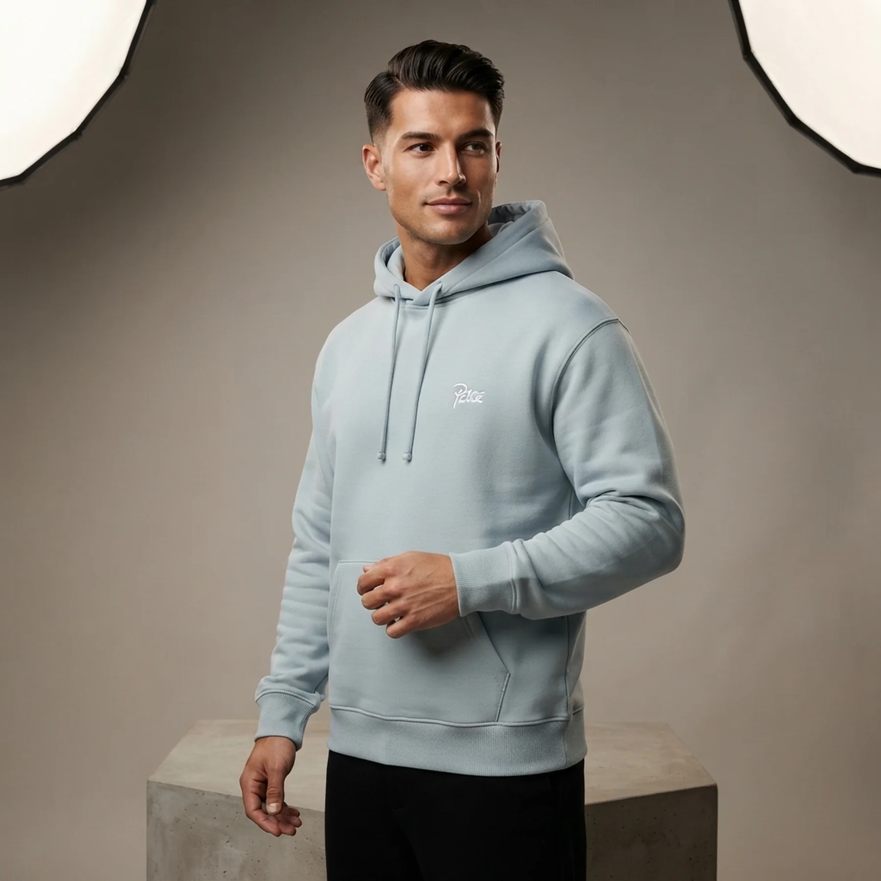 Кофта чоловіча Patta Basic Hooded Sweater Light Blue (POC-BC23-HS-021)