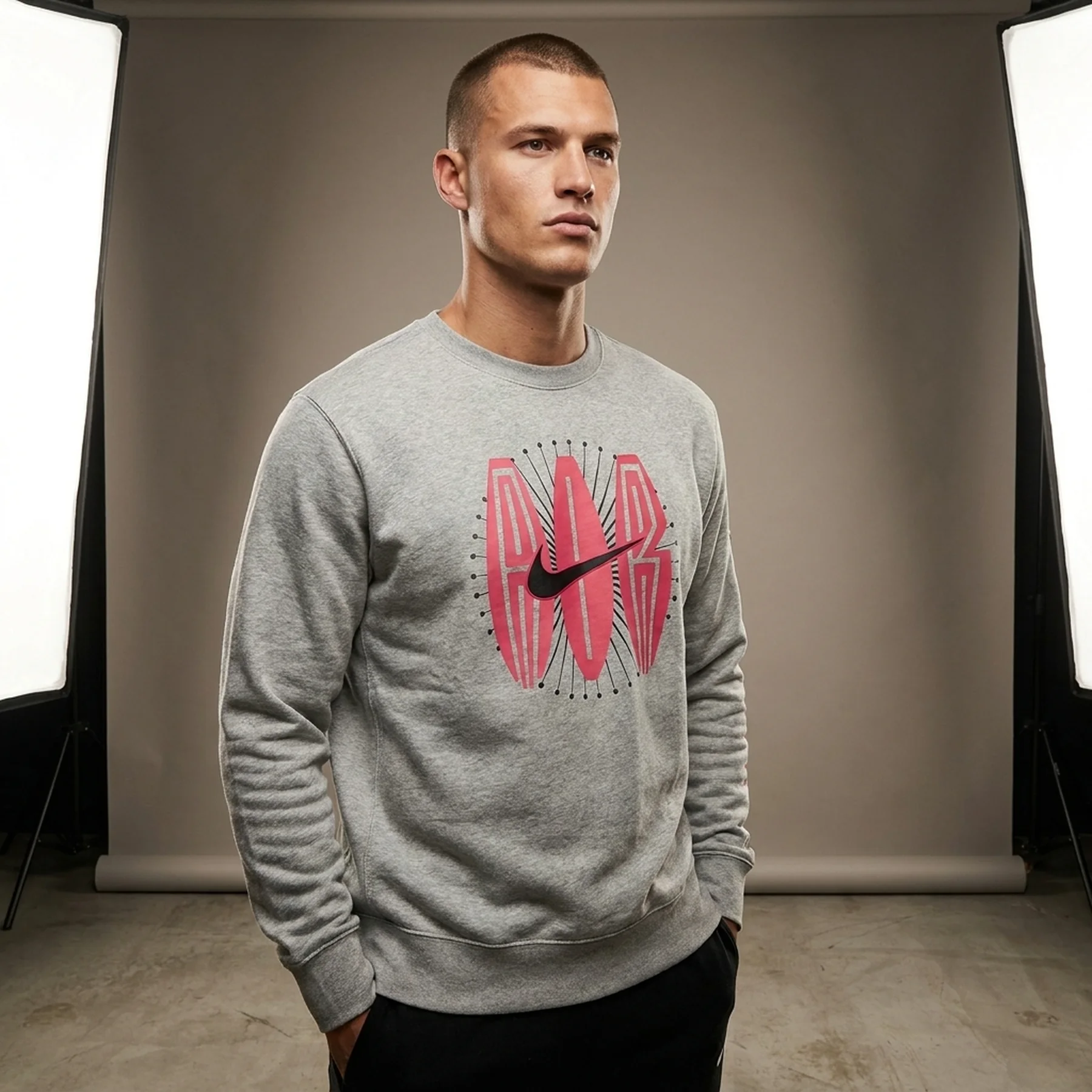 Кофта чоловіча Polo Ralph Lauren Air Swoosh Crew Neck Sweatshirt Grey (DN5157-063)