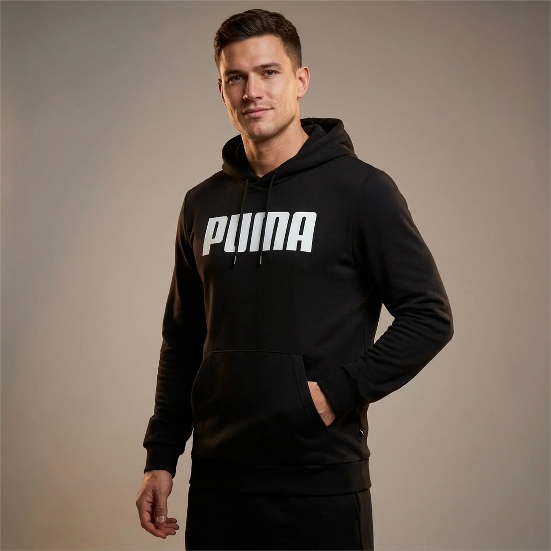Кофта чоловіча Puma Ess Hoodie Tr Big M Black (847228-01)