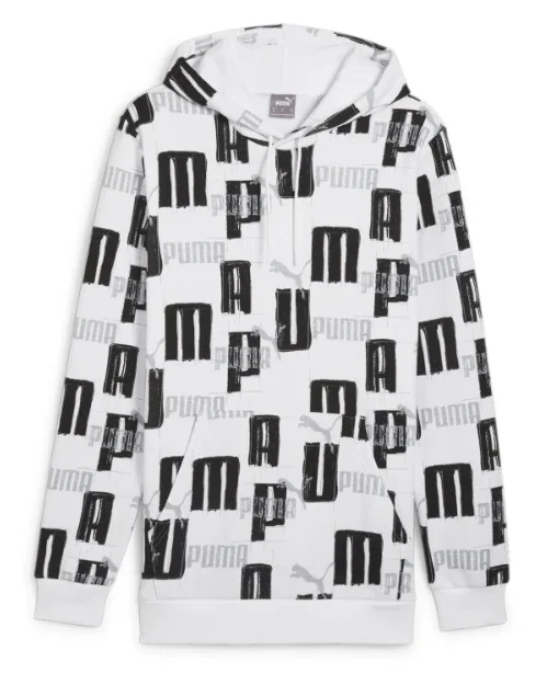 Кофта чоловіча Puma Худі Чоловіче Puma Ess+ Logo Lab Aop Hoodie Fl White/Black 678983-02 (678983-02)