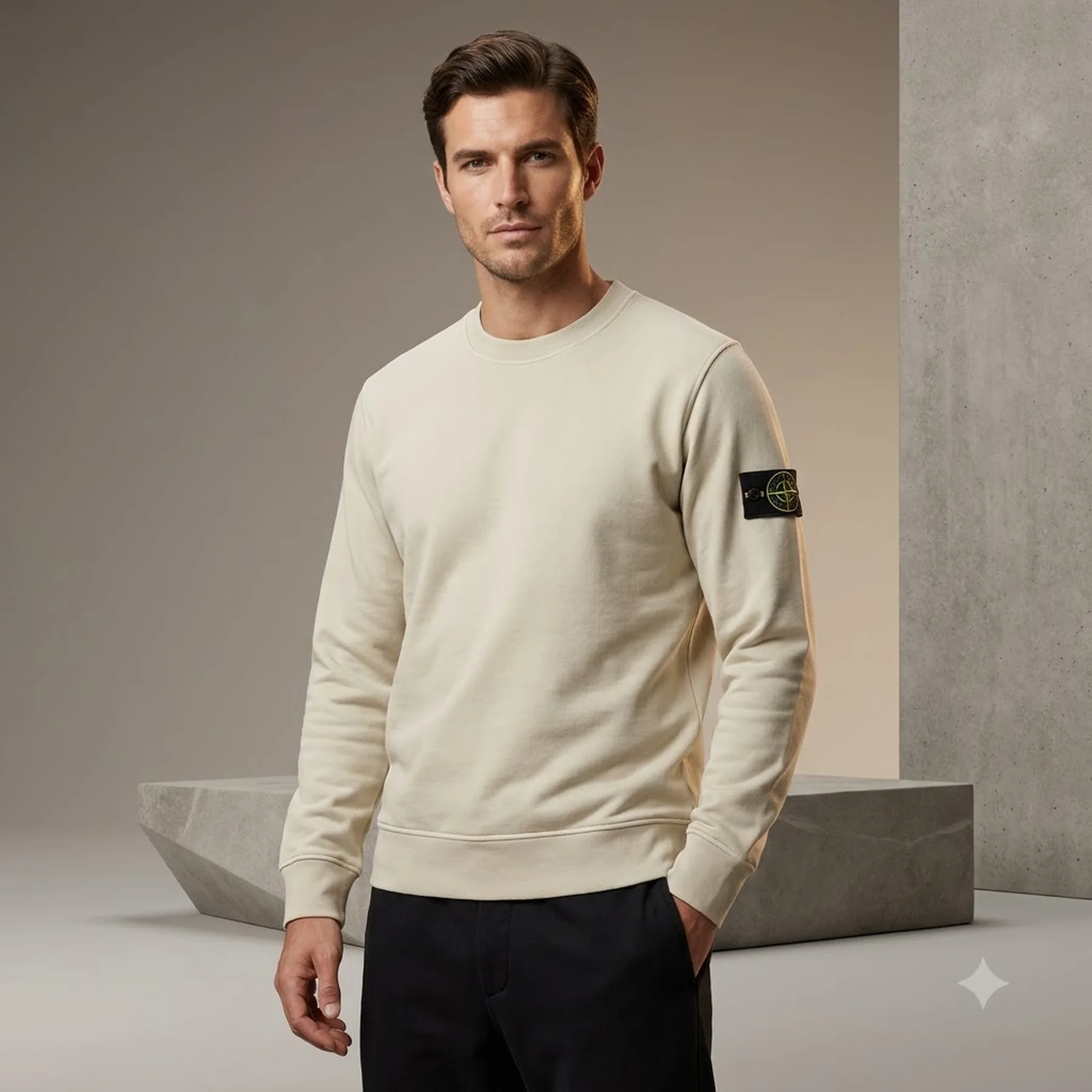 Кофта чоловіча Stone Island Cotton Felpa Crewneck Sand (K1S156100044-S0051-V0095)