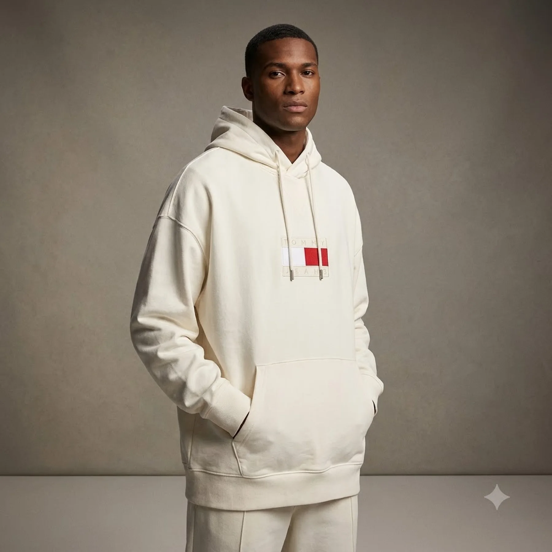 Кофта чоловіча Tommy Hilfiger Jeans Tjcu Flag Hoodie Beige (DM0DM15163)