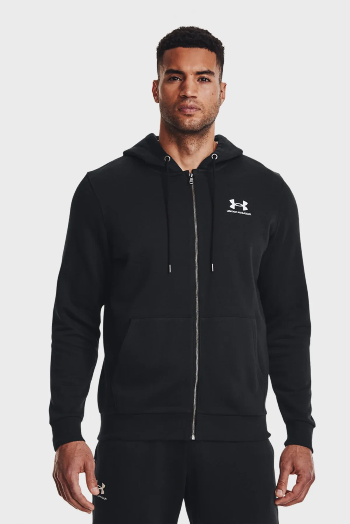 Кофта чоловіча Under Armour Essential Fleece Fz Hood-Blk Black (1373881-001)