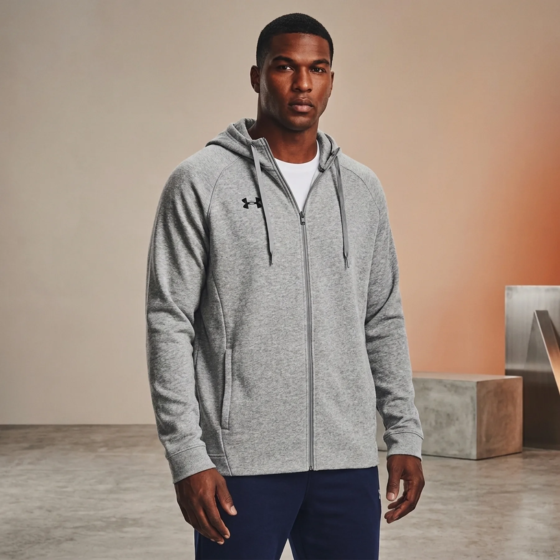 Кофта чоловіча Under Armour Hustle Fleece Full Zip Hoody (1351313-025)