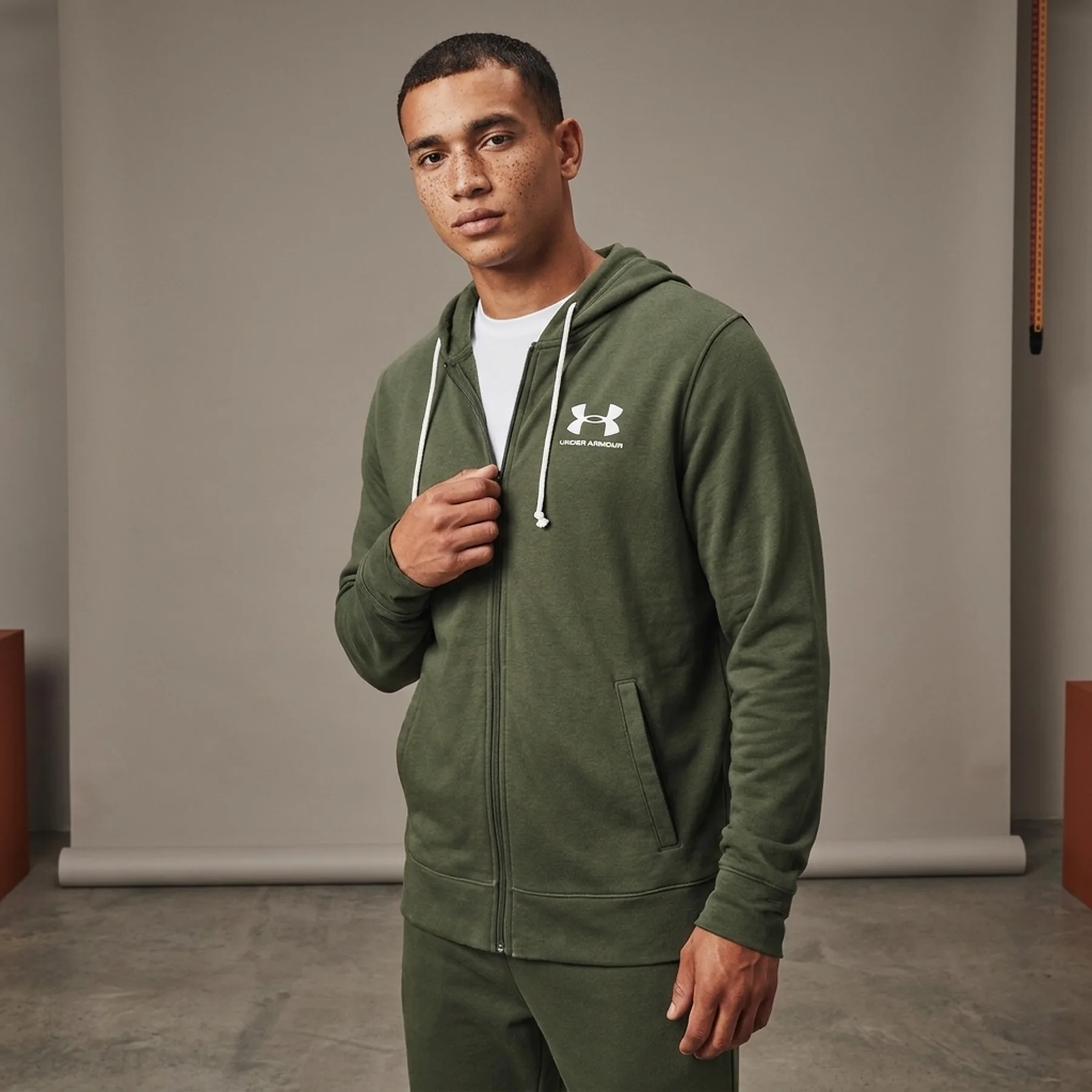 Кофта чоловіча Under Armour Rival Terry Lc Fz Green (1370409-390)