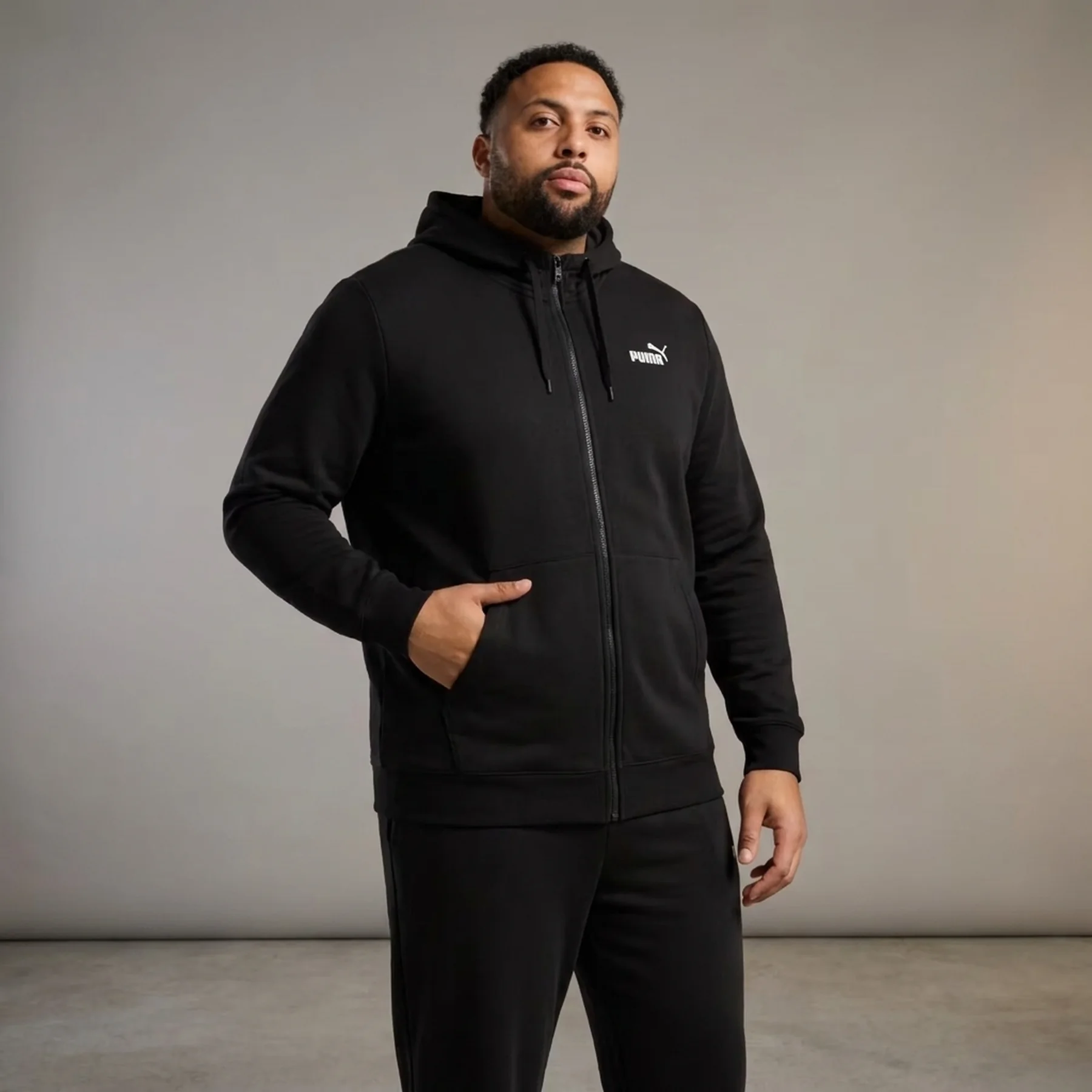 Кофта ESS Full-Zip Hoodie 68258601 Puma 3XL Чорний