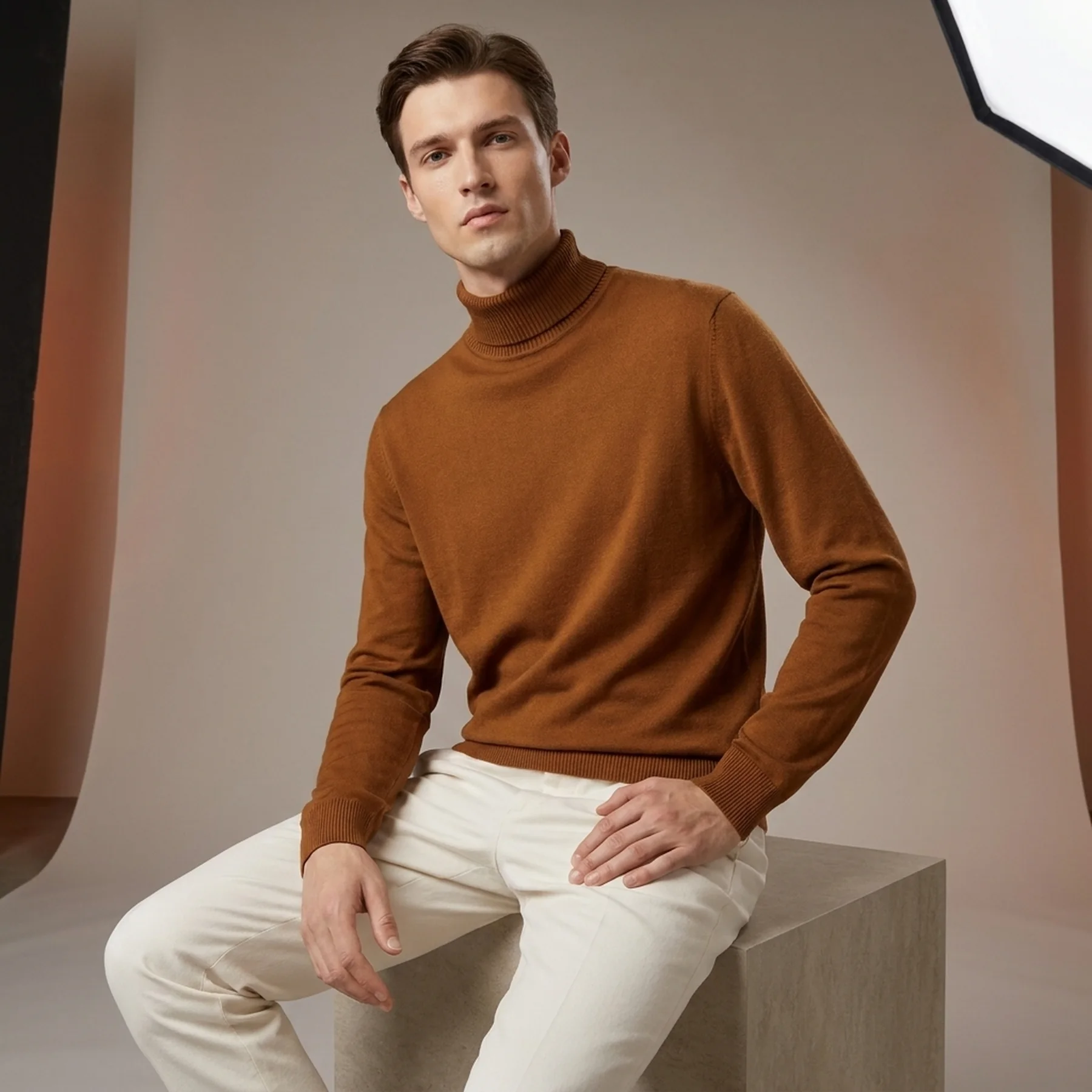 Кофта FINE KNITTED TURTLE NECK 1032304-21652 Tom Tailor XXL Коричневий