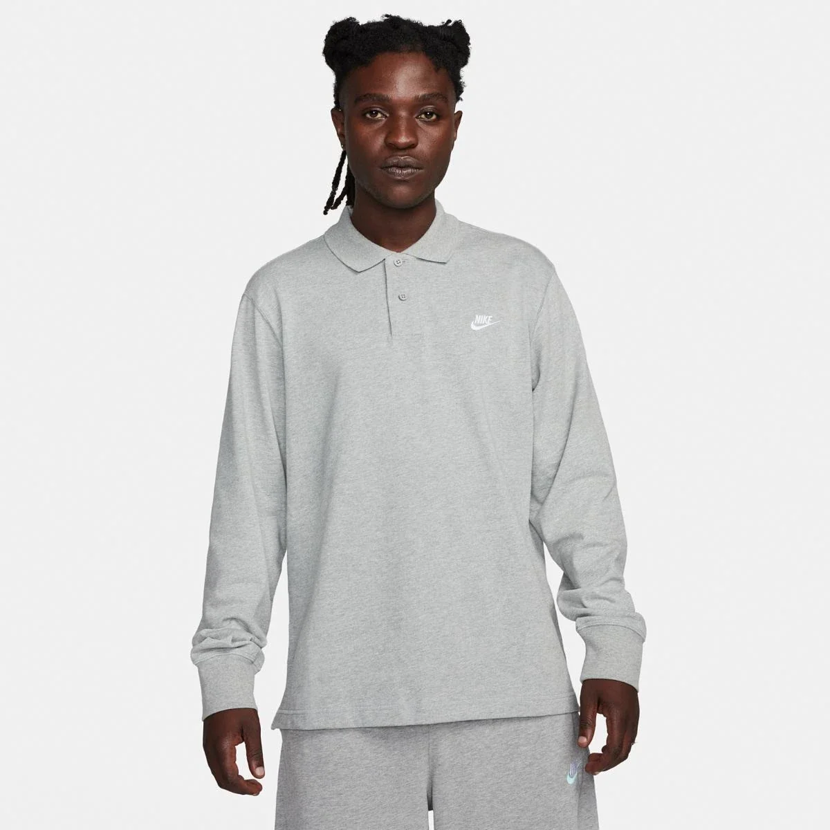 Кофта Nike Club Longsleeve-Polo Grey