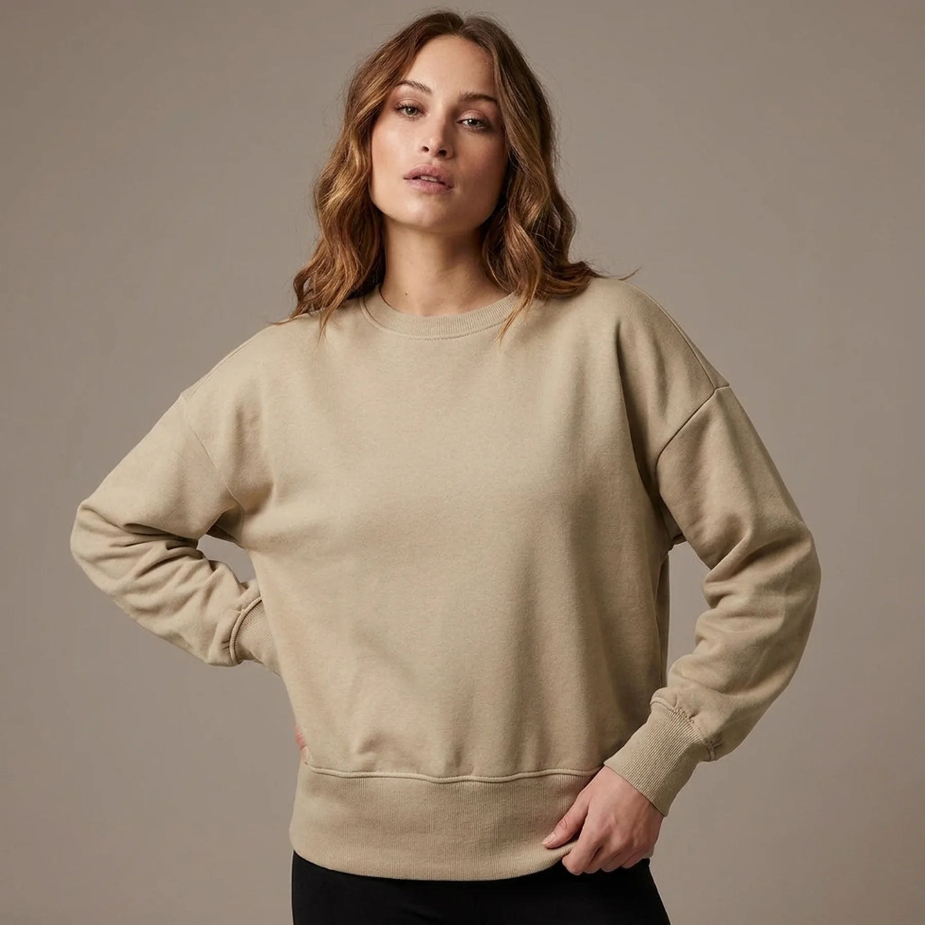 Кофта ONLGIA L/S SWEAT SWT 15229725 Silver Mink ONLY M Пісочний