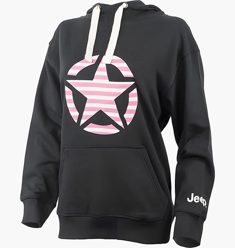 Кофта унісекс Jeep Hooded Oversize Sweatshirt Star Striped Print Black (O102608-B000)