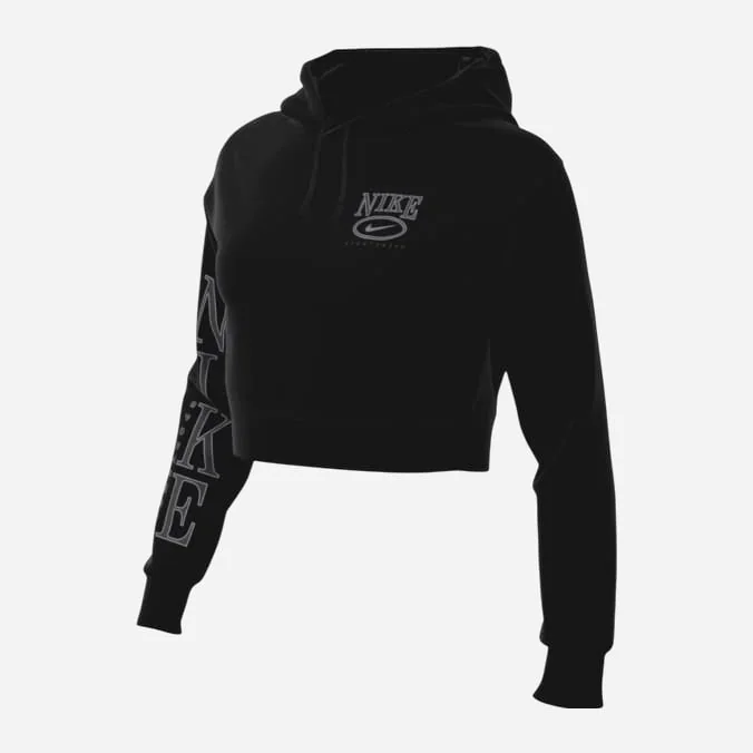 Кофта унісекс Nike Sportswear Club Fleece Oversized Graphic Crop Black (HJ0925-010)