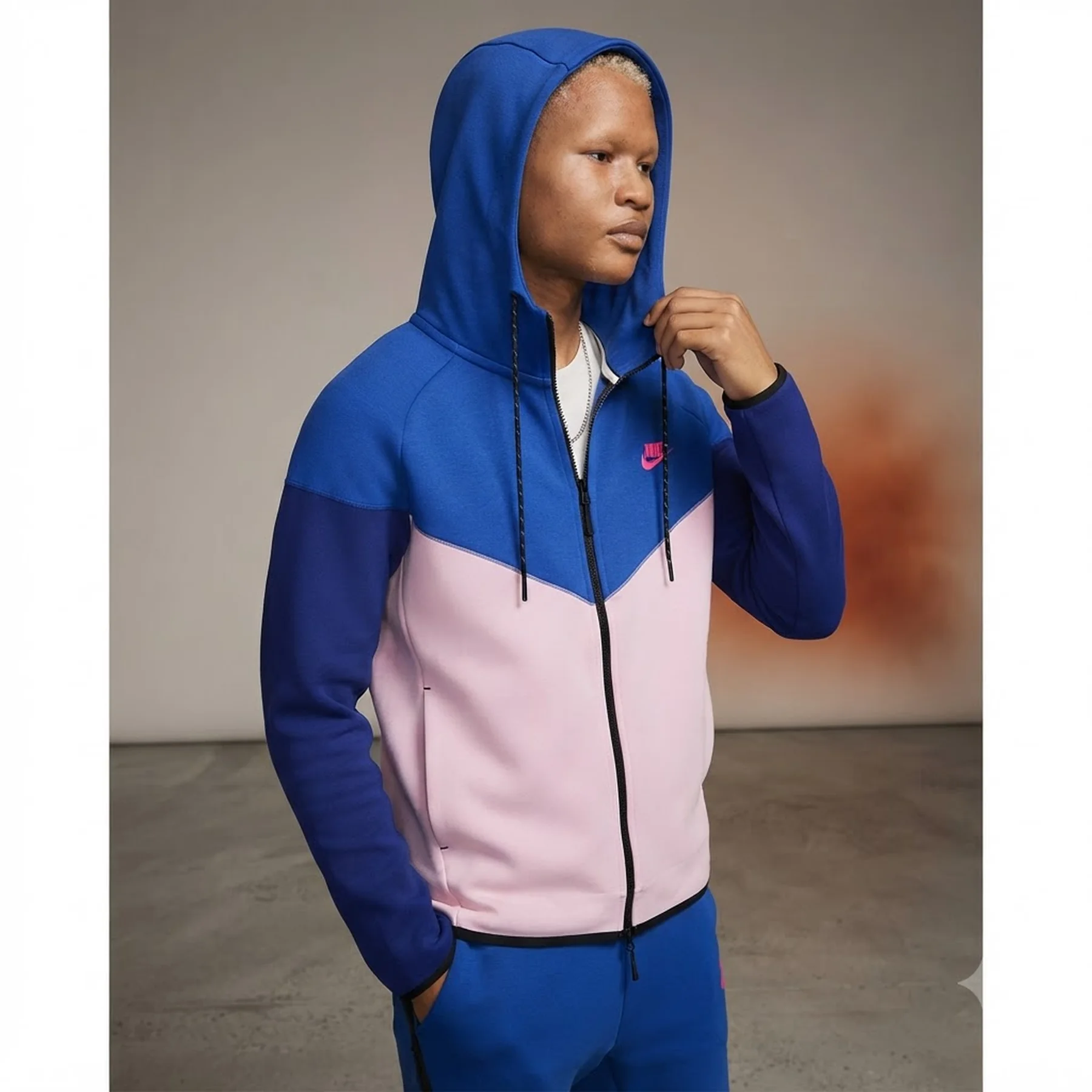 Кофта унісекс Nike Tech Fleece Blue/Pink (FZ4709-480)