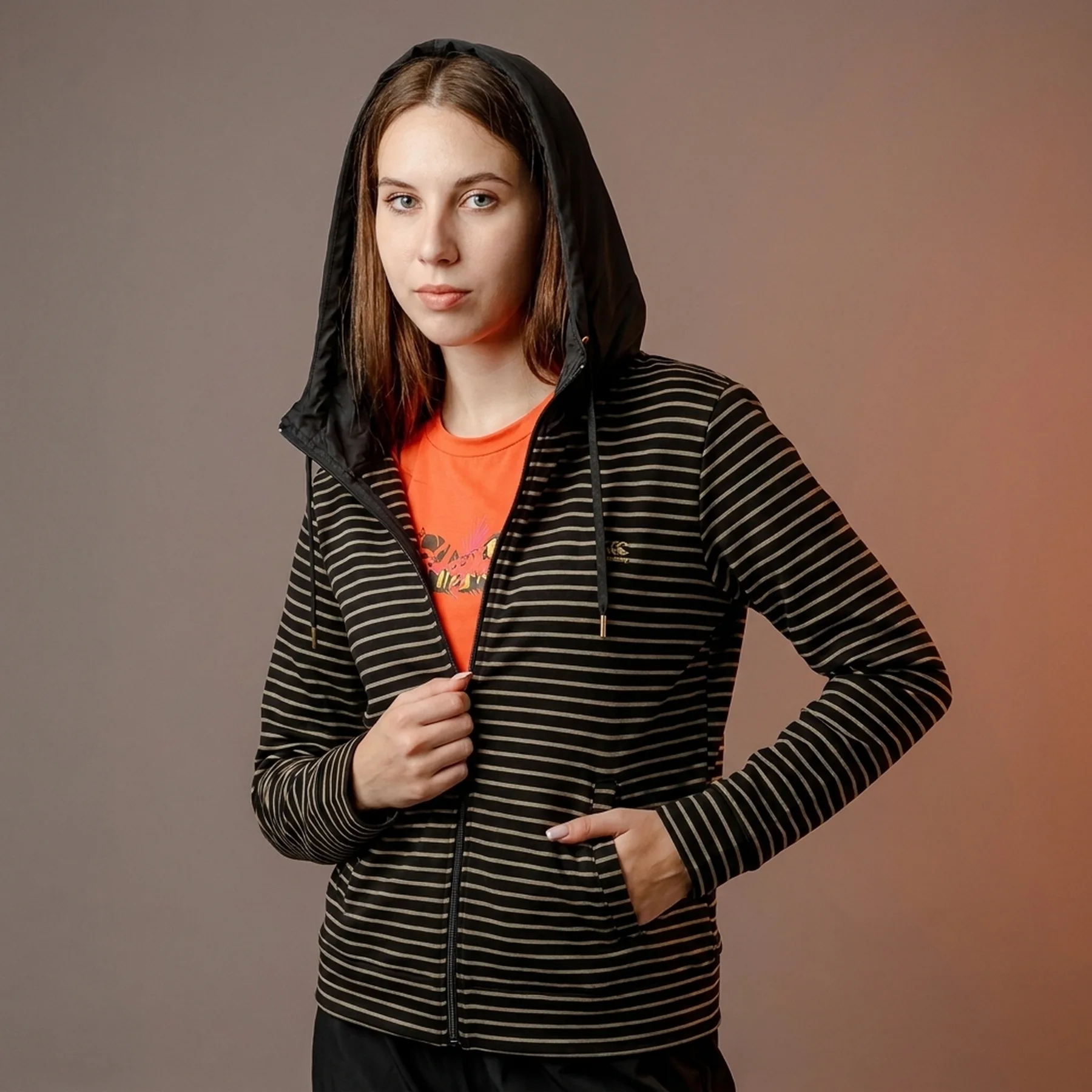 Кофта жіночі Australian Stripes Hoodie Polyviscosa (LSDGC0010-003)