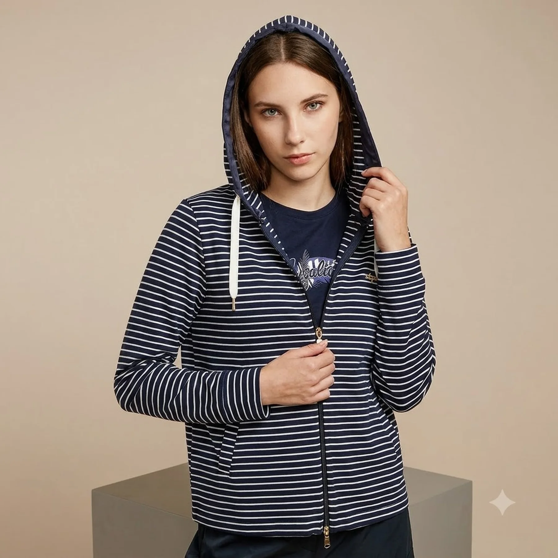 Кофта жіночі Australian Stripes Hoodie Polyviscosa (LSDGC0010-020)