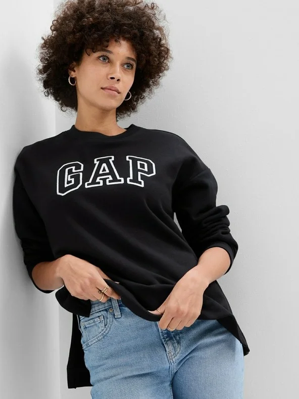 Кофта жіночі Gap Crewneck Logo Black (741683-03)