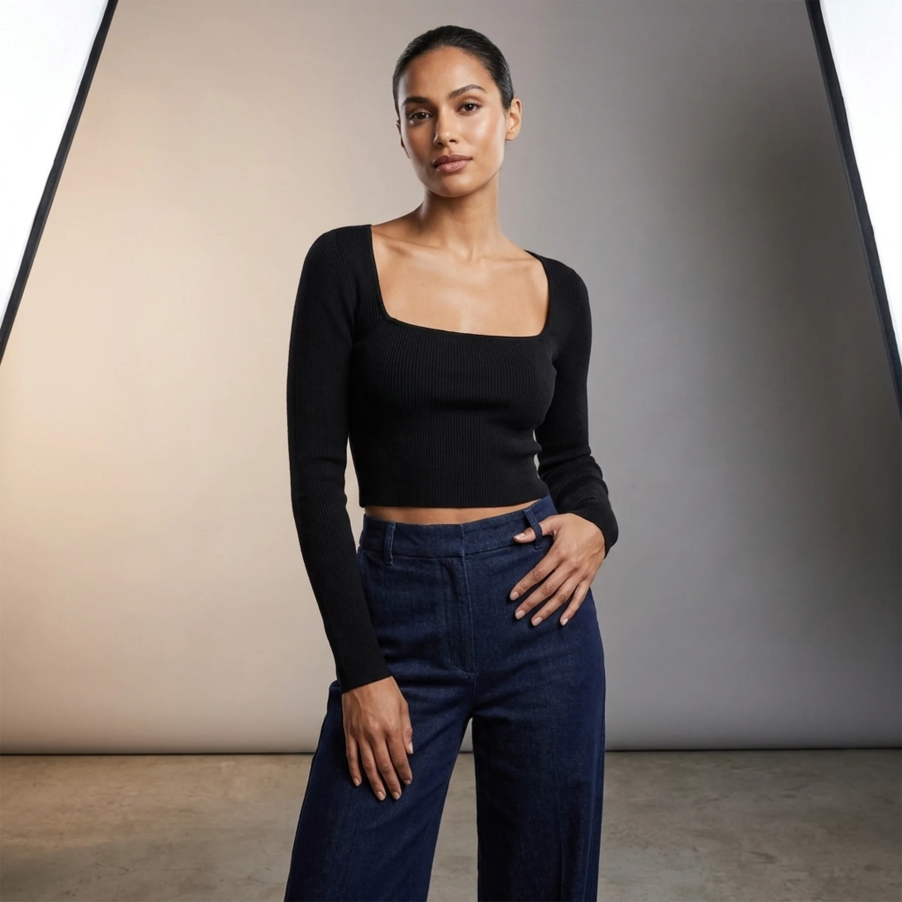 Кофта жіночі H&M Square-Neck Crop Top (1189031002)