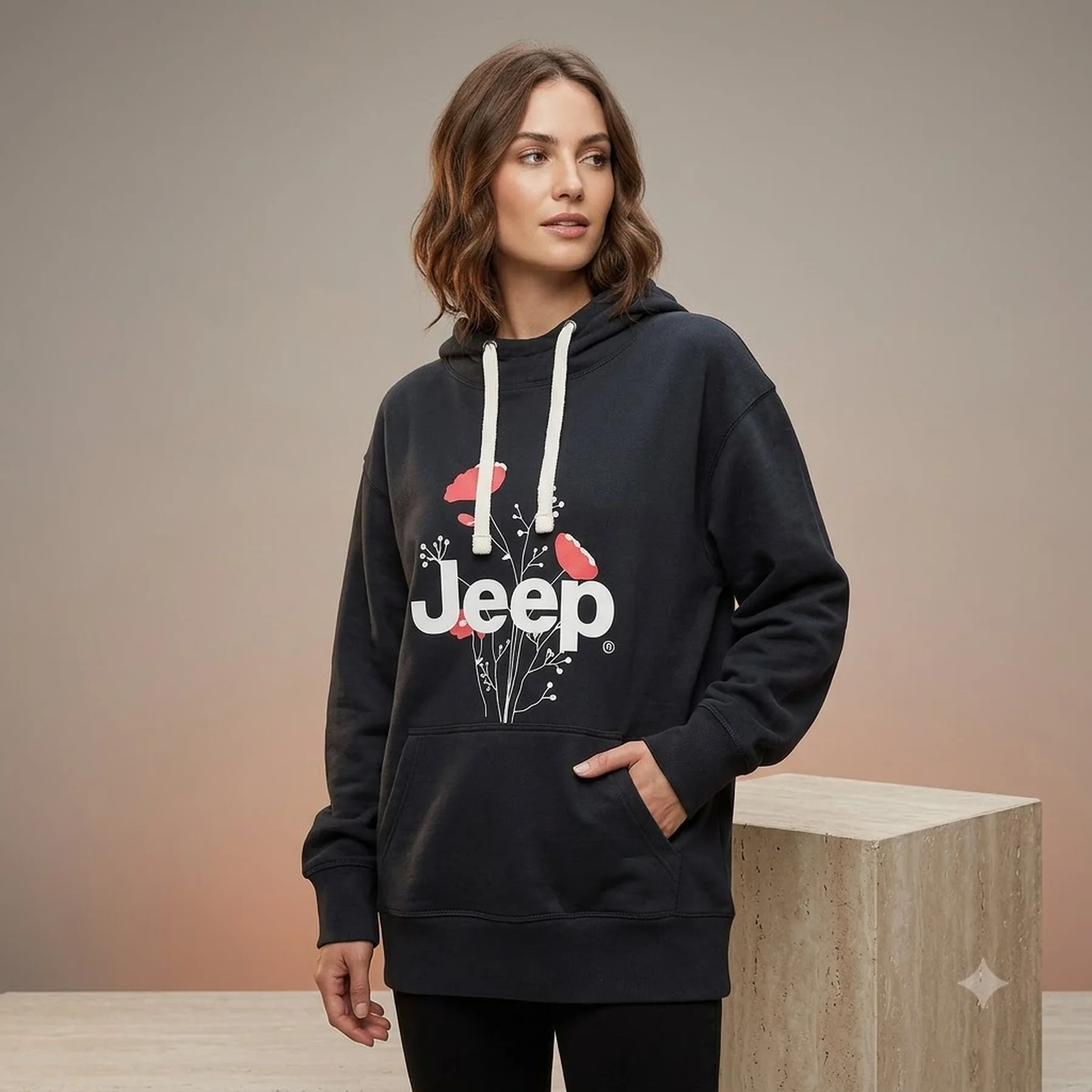 Кофта жіночі Jeep Hooded Oversize Sweatshirt Botanical Print (O102606-B000)