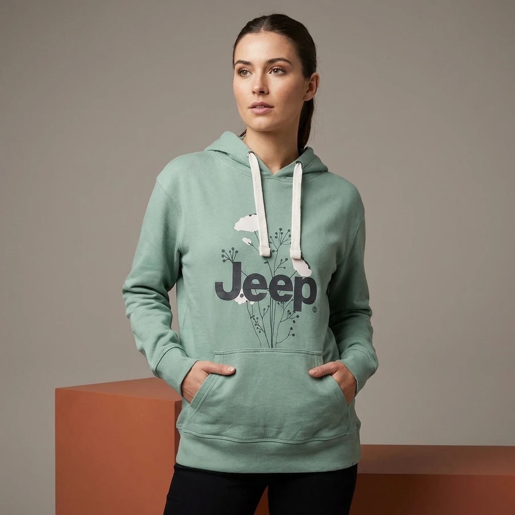 Кофта жіночі Jeep Hooded Oversize Sweatshirt Botanical Print (O102606-E854)