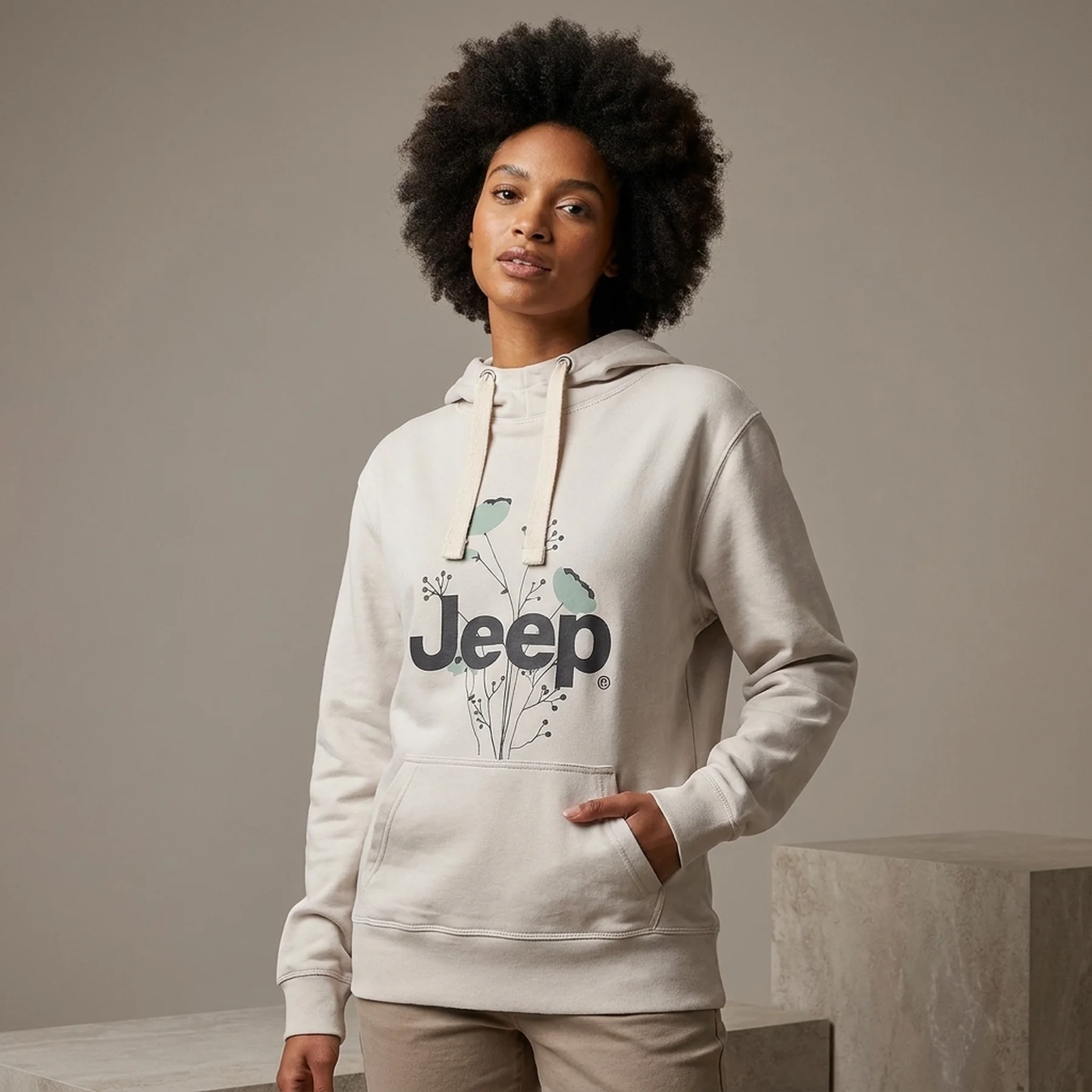 Кофта жіночі Jeep Hooded Oversize Sweatshirt Botanical Print (O102606-J863)