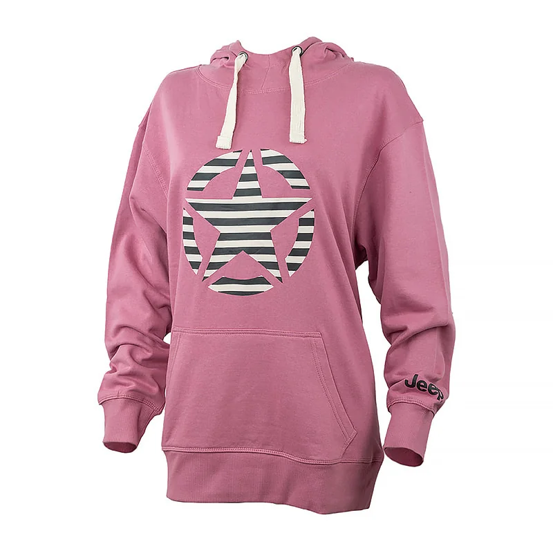 Кофта жіночі Jeep Hooded Oversize Sweatshirt Star Striped Print (O102608-P490)