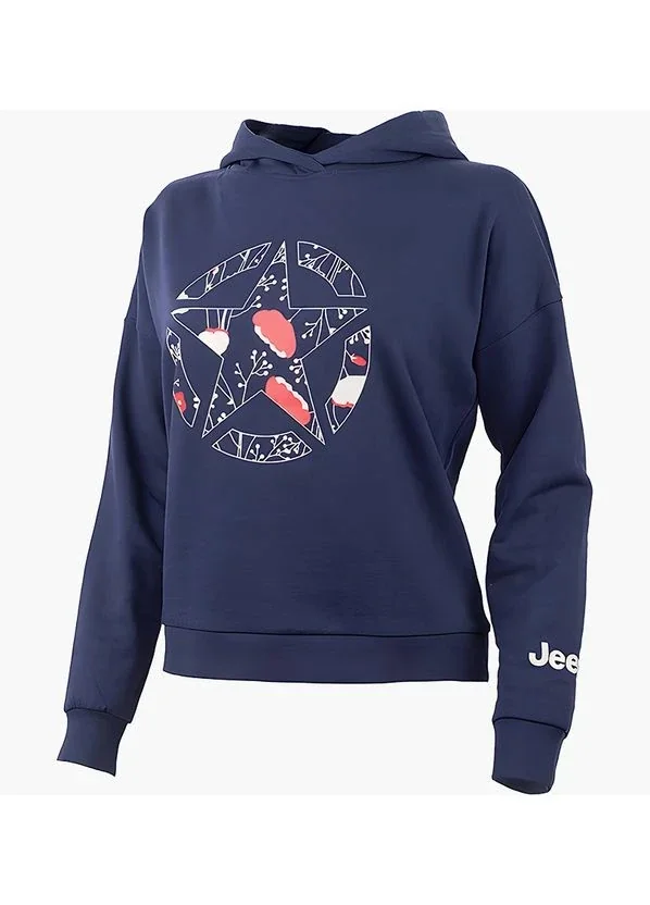 Кофта жіночі Jeep J Woman Hooded Cropped Sweatshirt Star Botanical Print J22w (O102607-A184)