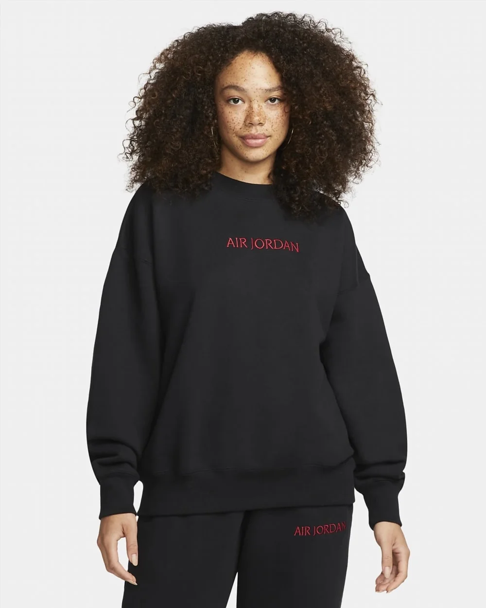 Кофта жіночі Jordan Woodwork W Fleece Crew Sweat Black/Gym Red (DQ4649-010)