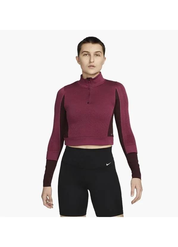 Кофта жіночі Nike 1/4 Therma-Fit Adv City Ready Bordo (DV9807-653)