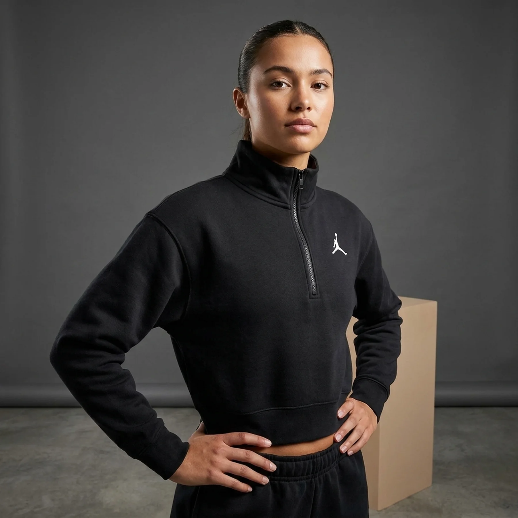 Кофта жіночі Nike Brk Flc Qz Top Black (IH2391-010)