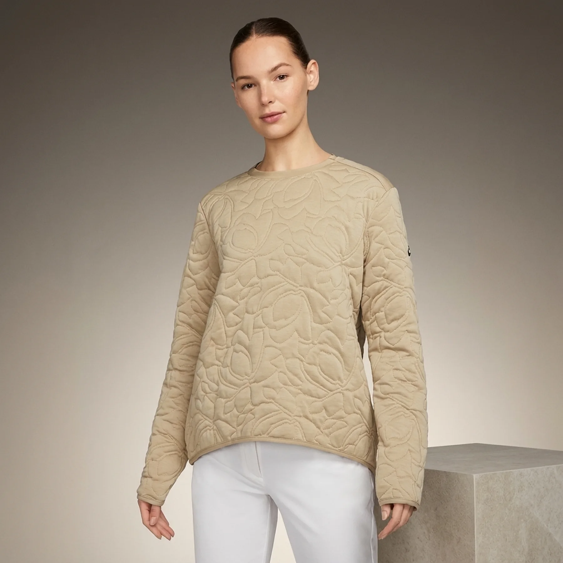 Кофта жіночі Nike Dri-Fit Long-Sleeve Golf Mid Layer Beige (DO6790-250)