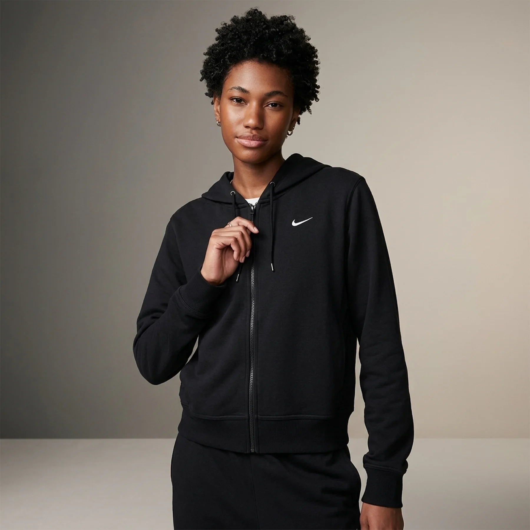 Кофта жіночі Nike Dri-Fit One Full-Zip French Terry Hoodie Black (FB5198-010)