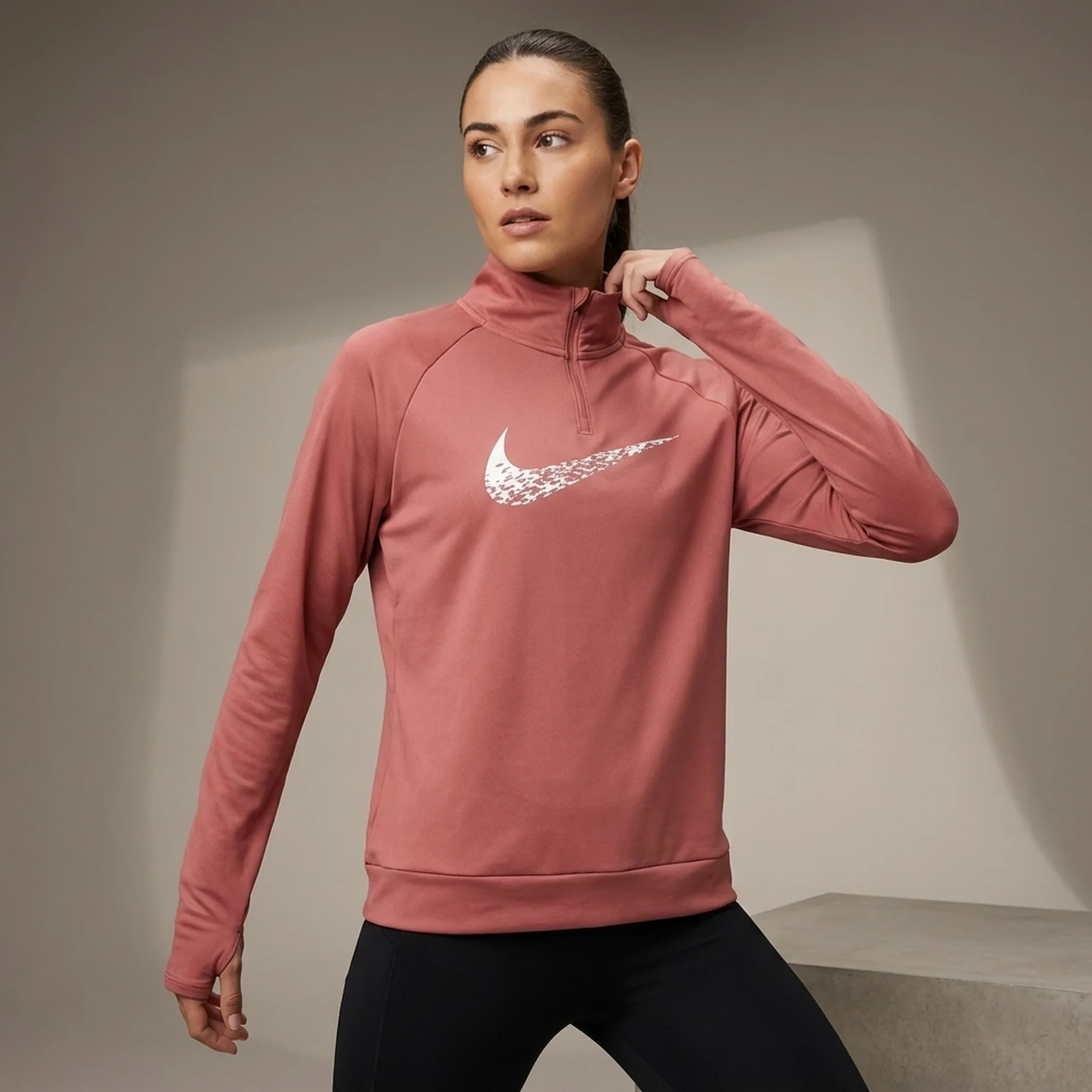 Кофта жіночі Nike Dri-Fit Swoosh Run Beige (DM7769-691)