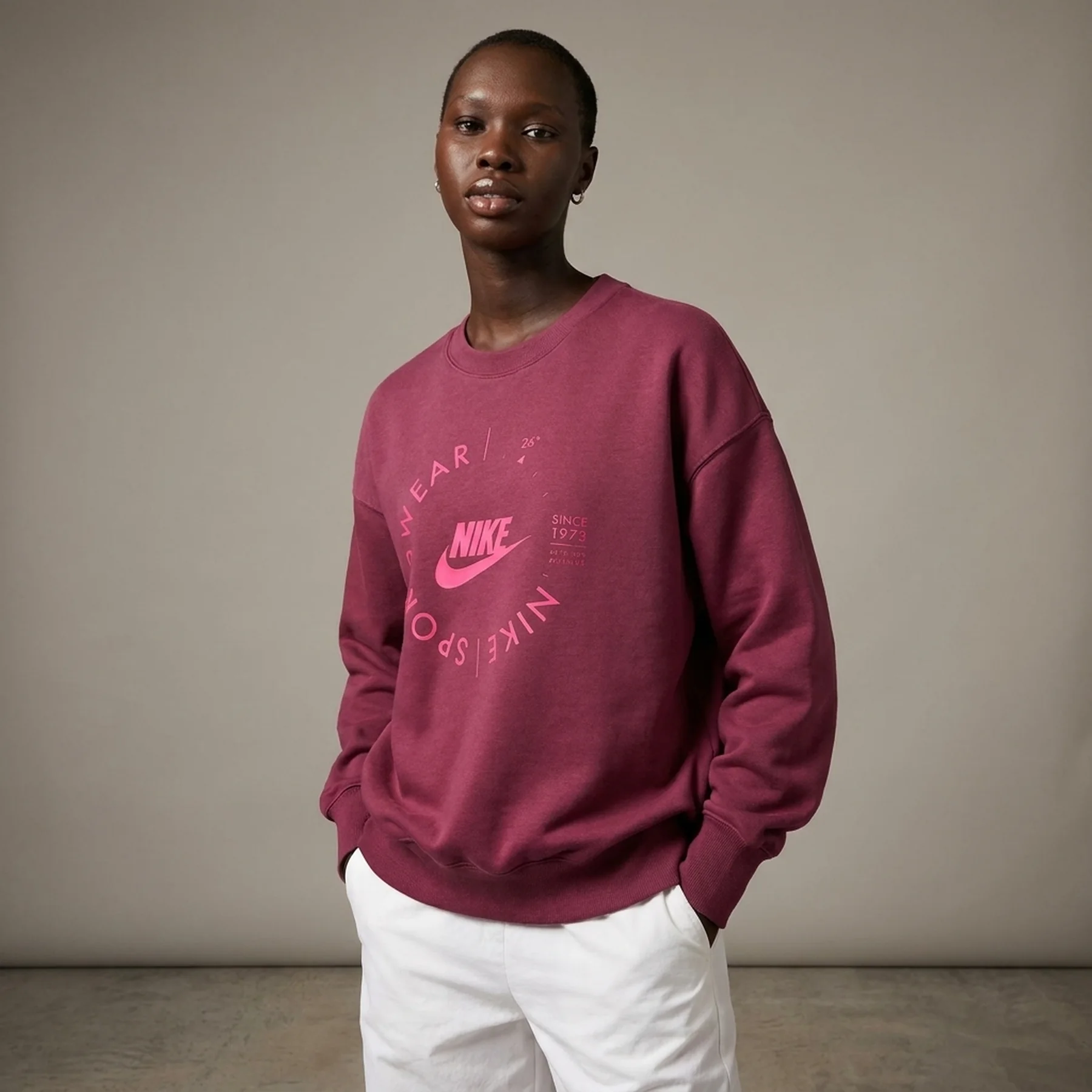 Кофта жіночі Nike Nsw Flc Os Crew Prnt (FD4234-653)