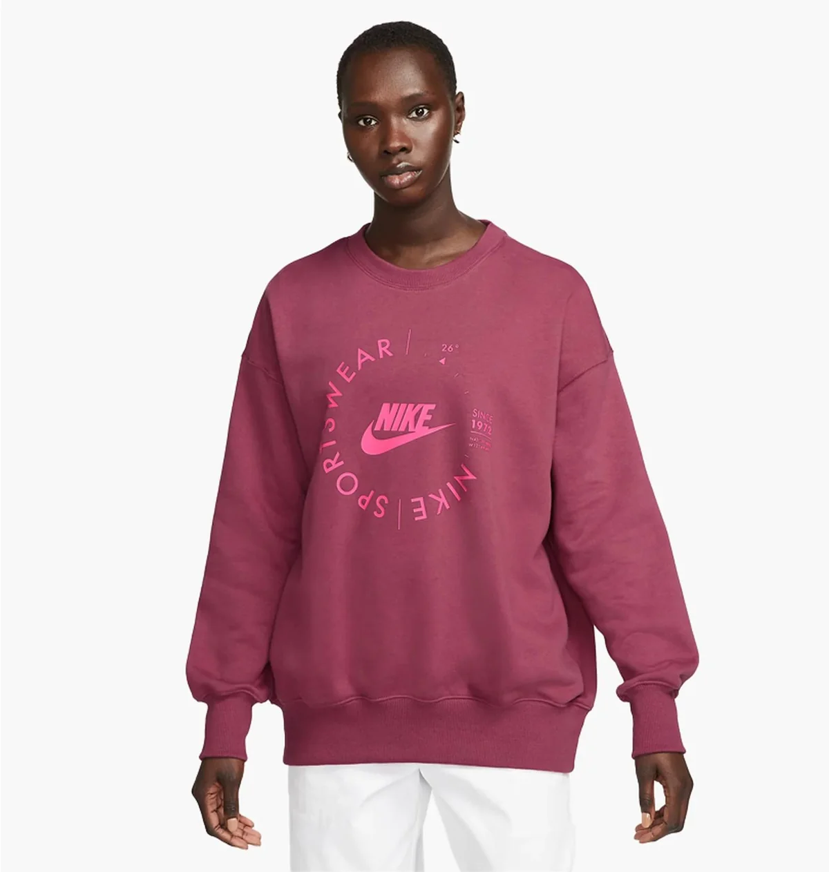 Кофта жіночі Nike Nsw Flc Os Crew Prnt (FD4234-653)