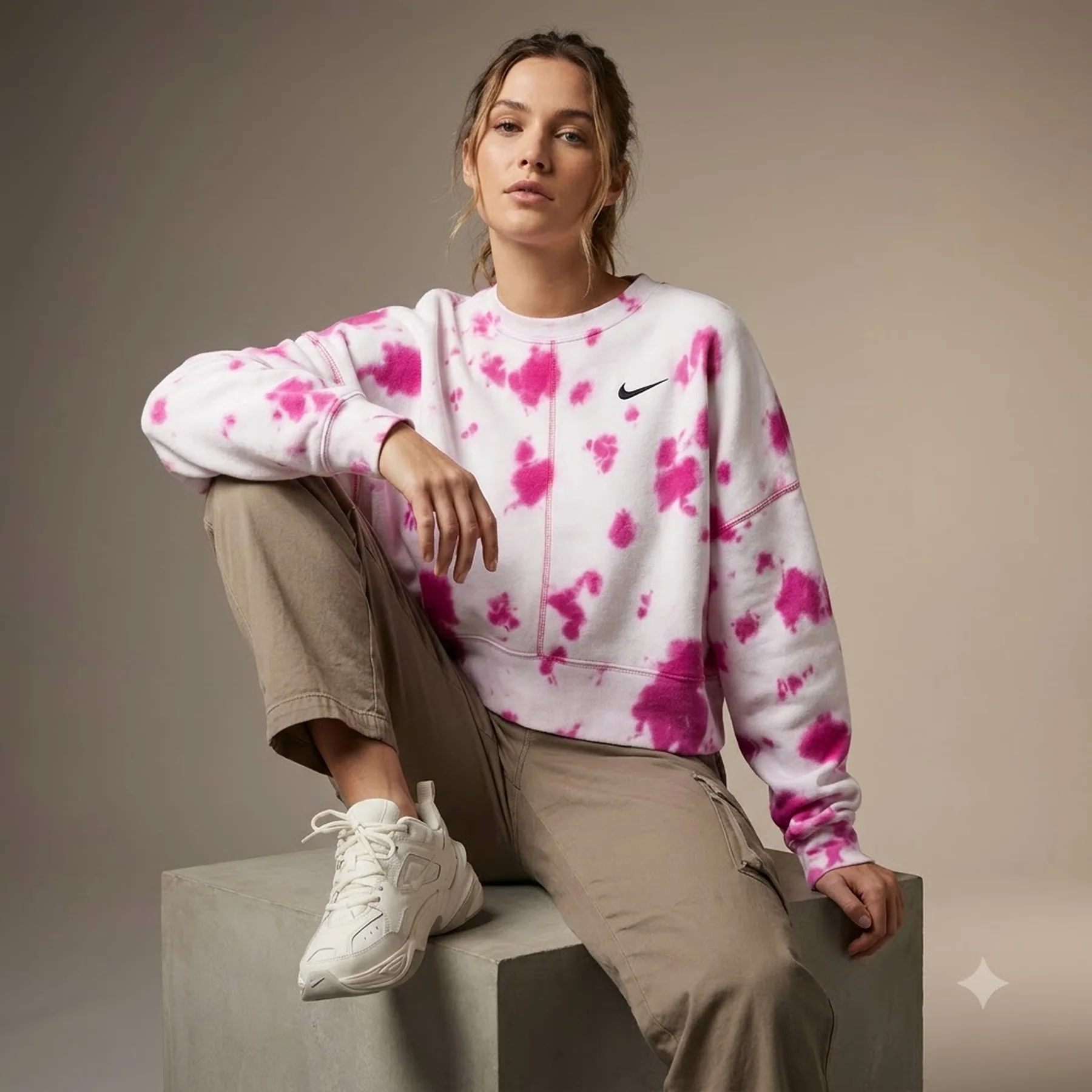 Кофта жіночі Nike Sportswear Women's Oversized Fleece Tie-Dye (DM6357-621)