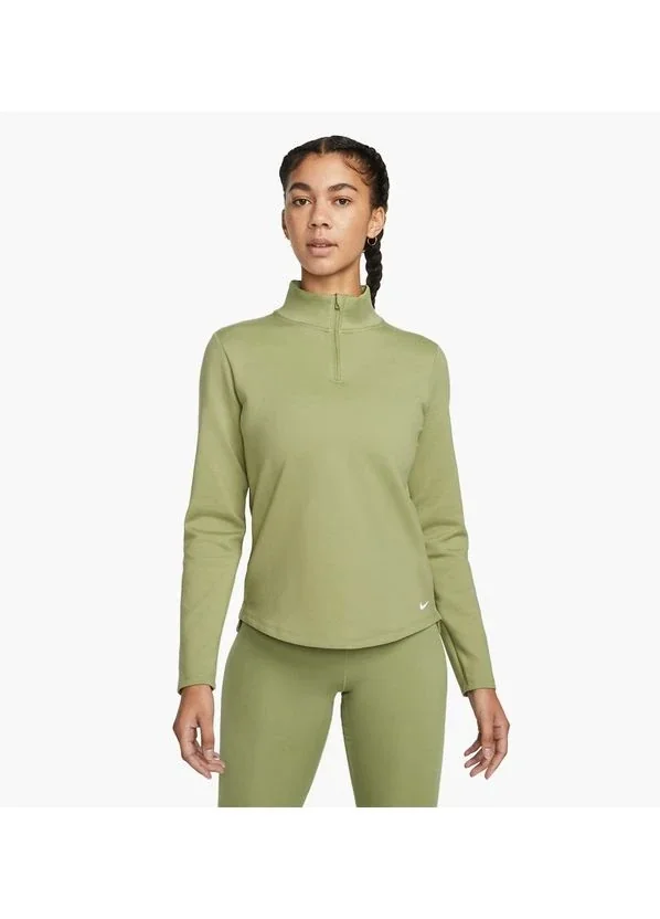 Кофта жіночі Nike Therma-Fit One Womens Long-Sleeve 1/2-Zip Top Olive (DD4945-334)