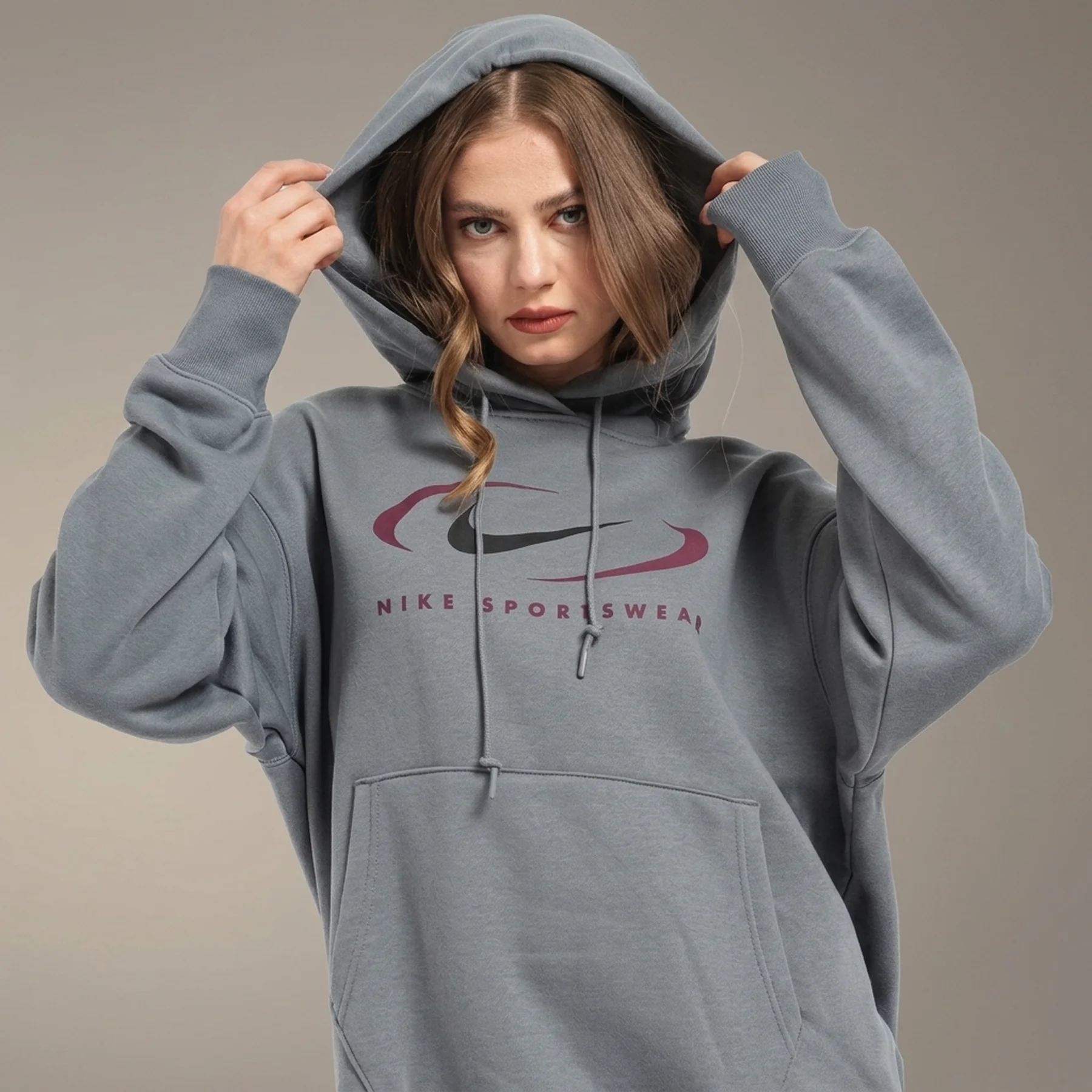 Кофта жіночі Nike W Nsw Flc Os Po (FN7698-084)