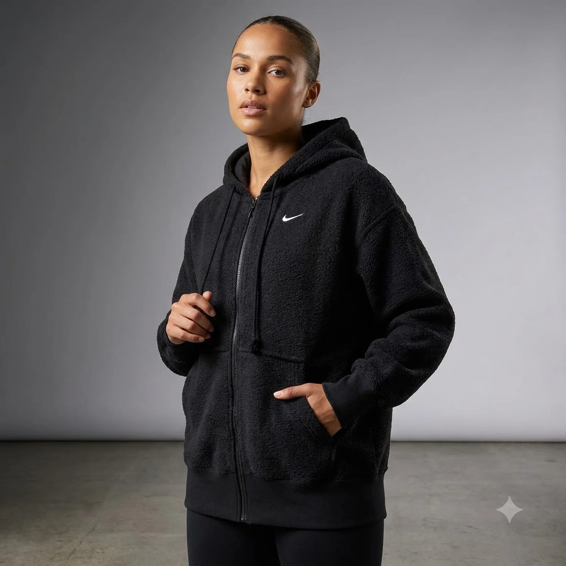 Кофта жіночі Nike W Nsw Phnx Plsh Fz Hdy Black (FZ1267-010)