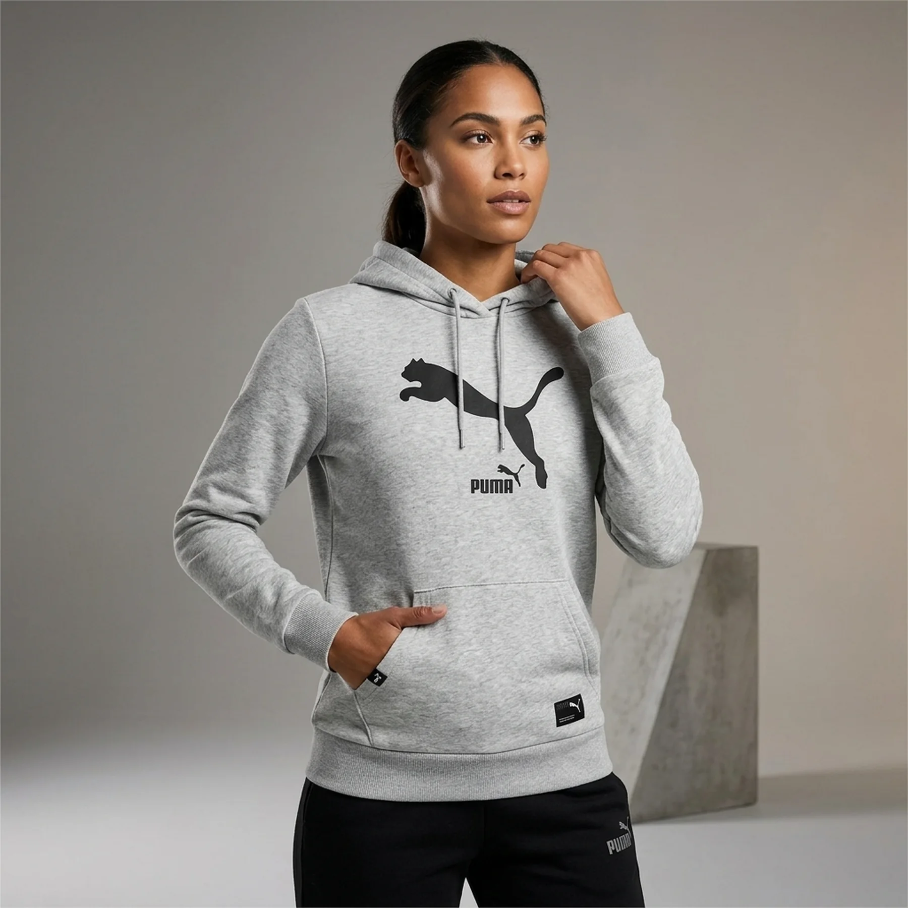 Кофта жіночі Puma Power Logo Fleece Hoodie Grey (589541-04)