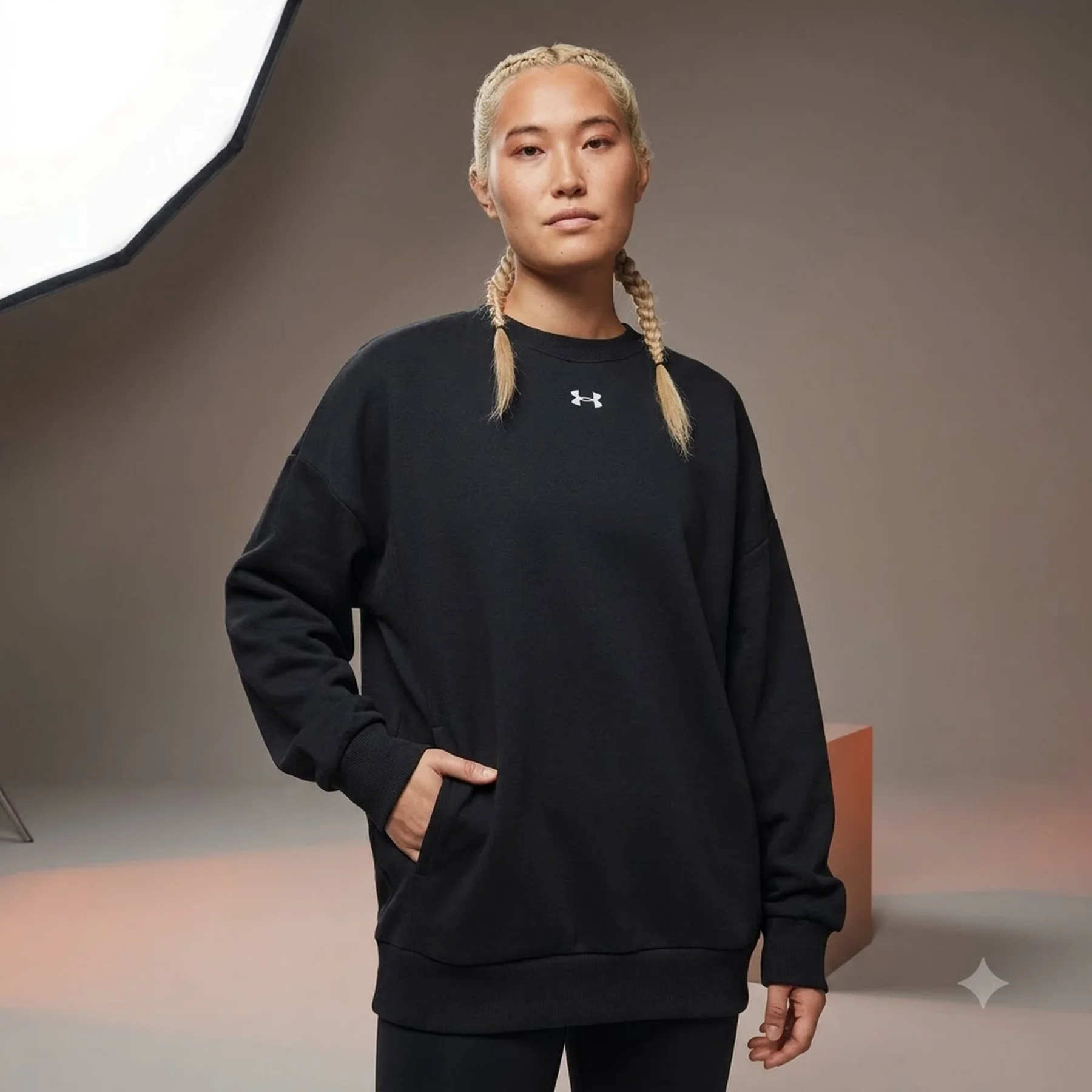 Кофта жіночі Under Armour Ua Rival Fleece Os Crew (1386463-001)