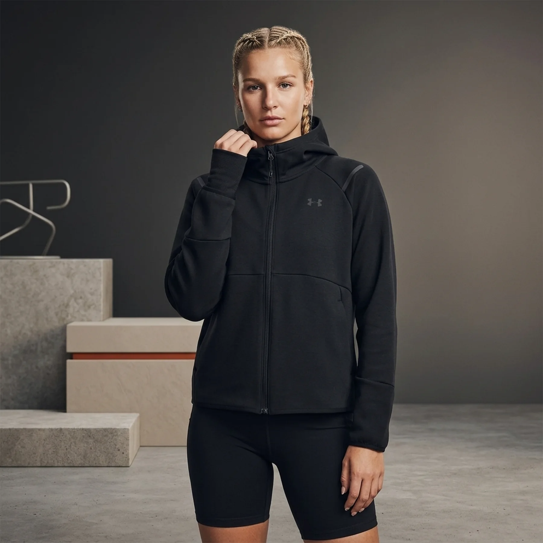 Кофта жіночі Under Armour Unstoppable Flc Fz Black (1379842-001)