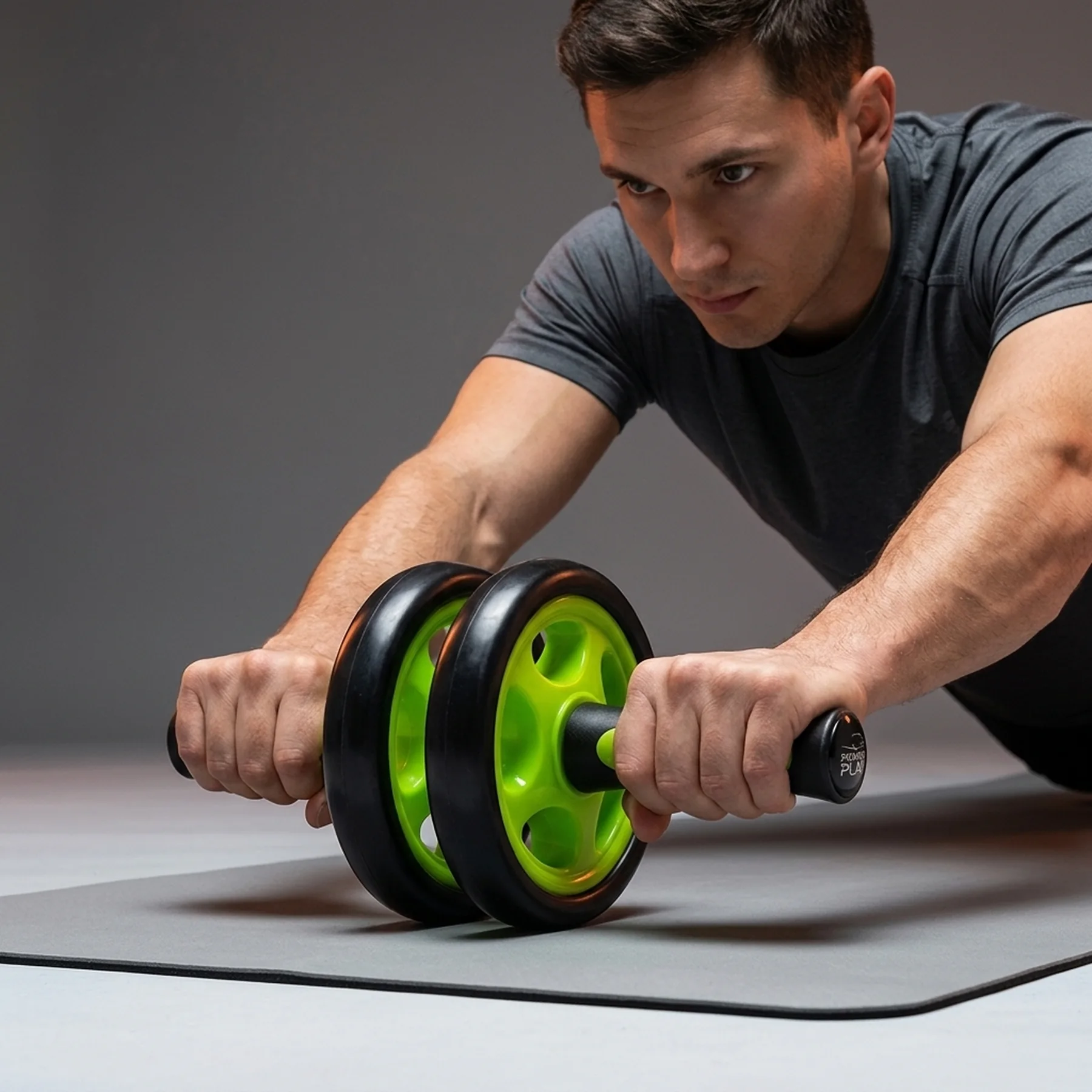 Колесо для преса подвійне PowerPlay 4327 Dual-Core Ab Wheel  Чорно-зелене