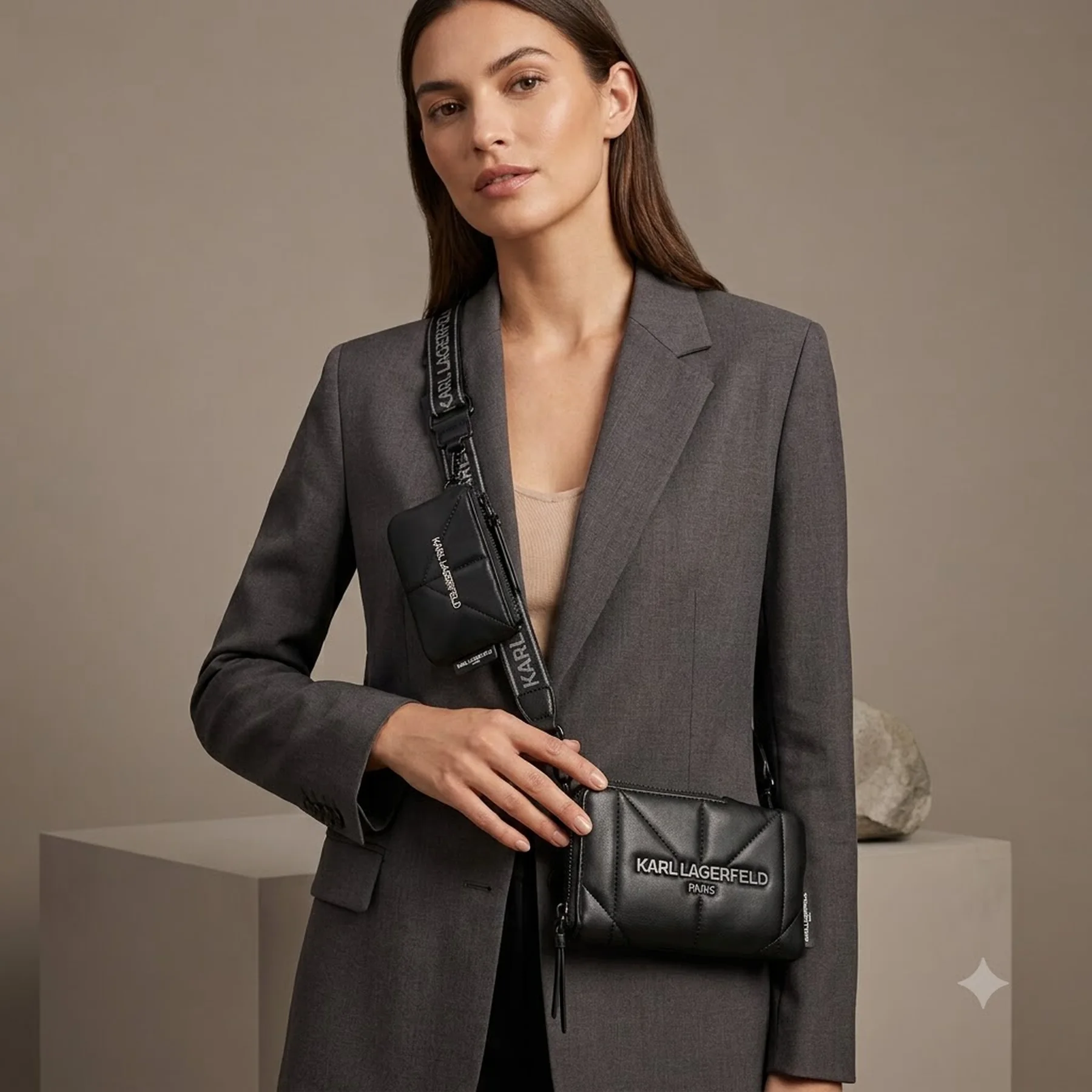 Комплект сумка міні-кроссбоді та гаманець Karl Lagerfeld Paris 1159815746 (Чорний One size)