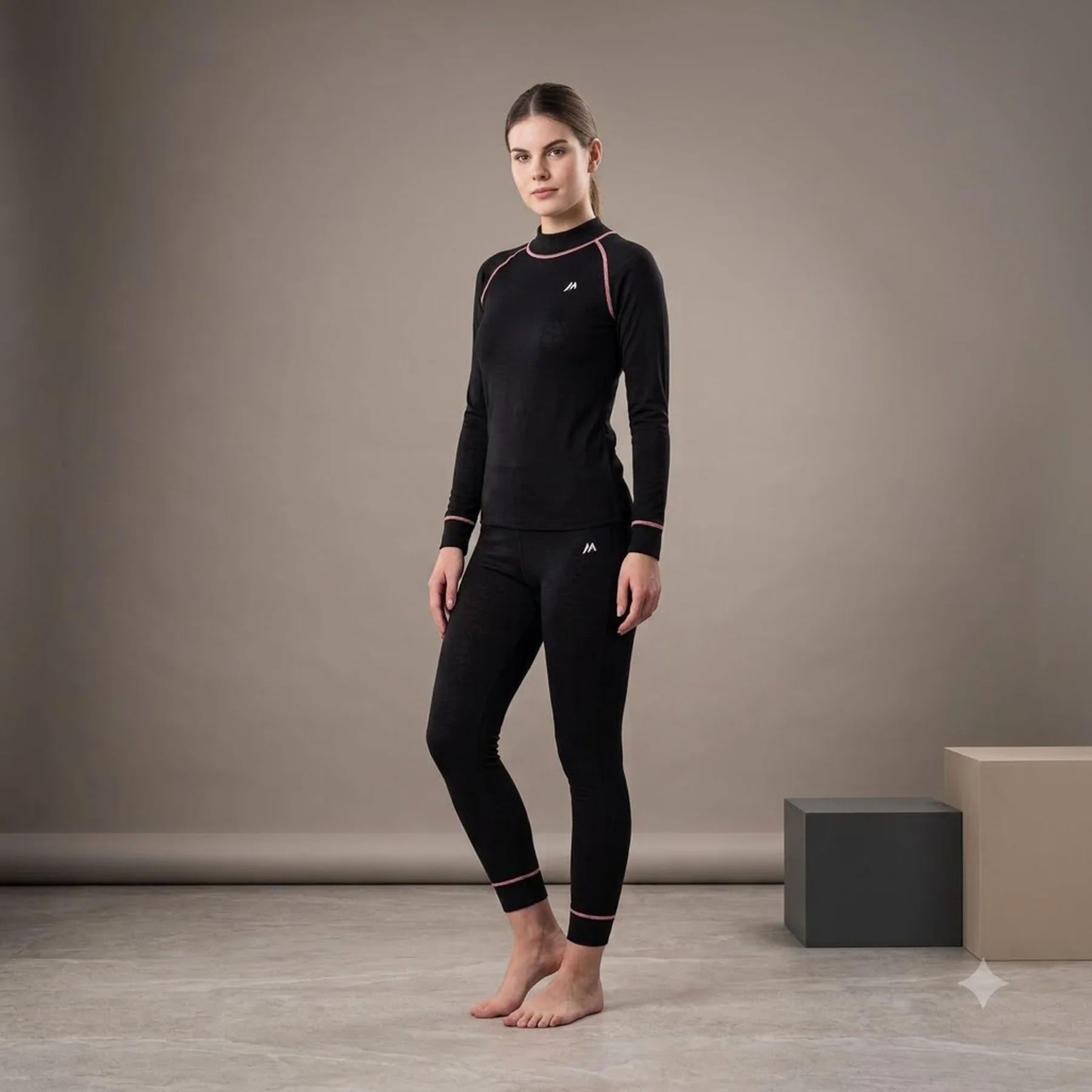 Комплект термобілизни LADY SIRION SET-BLK/DES FLOWE MARTES XL Чорний