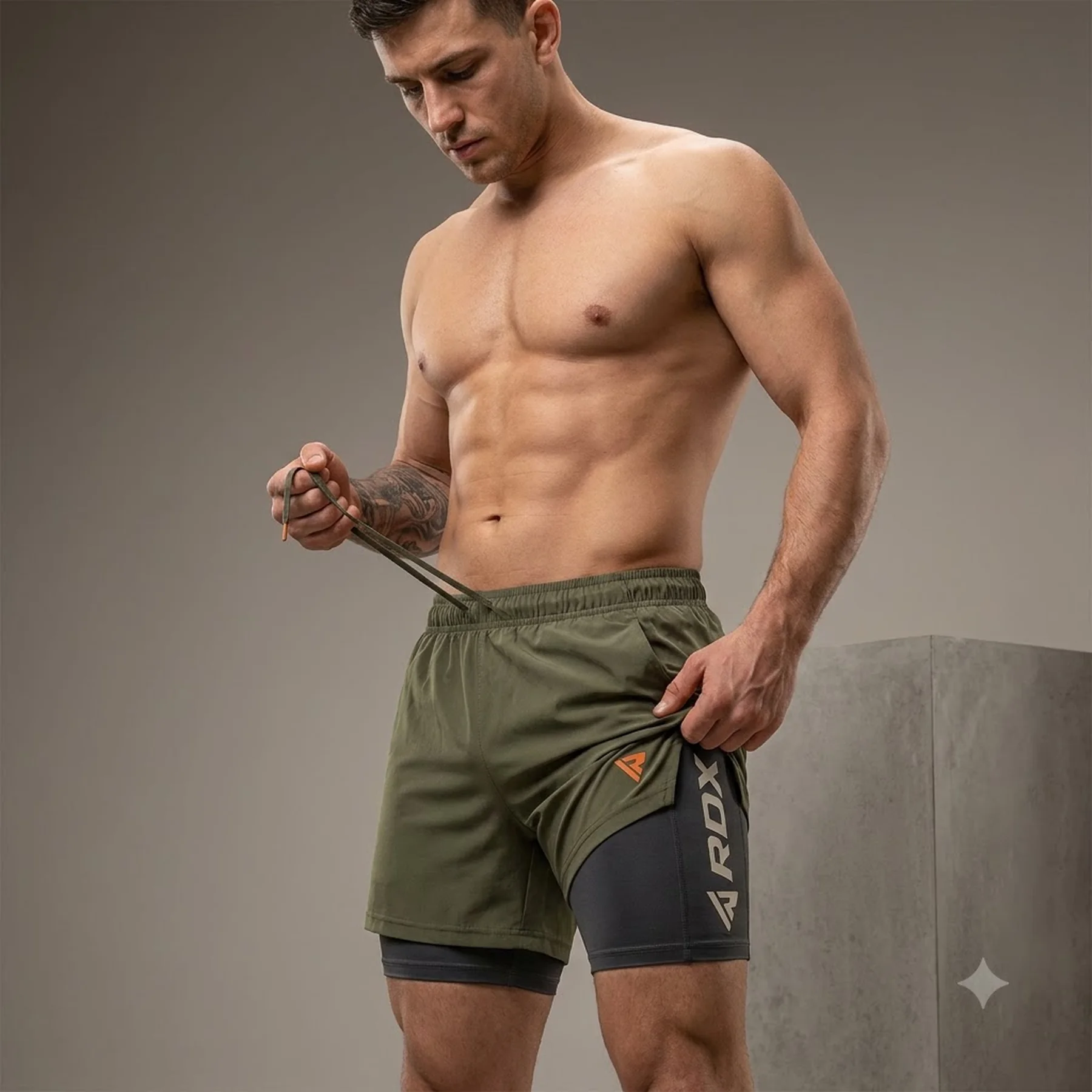Компресійні шорти для RDX MMA T16 2-в-1 GREN/BLACK-S