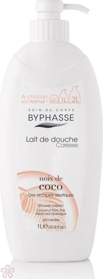 Крем для душа Byphasse Caresse Shower Cream 1000 мл Кокос