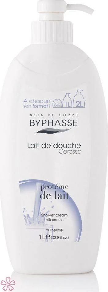 Крем для душа Byphasse Caresse Shower Cream 1000 мл Молочний протеїн