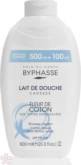 Крем для душа Byphasse Caresse Shower Cream (New look) 600 мл Квіти бавовни