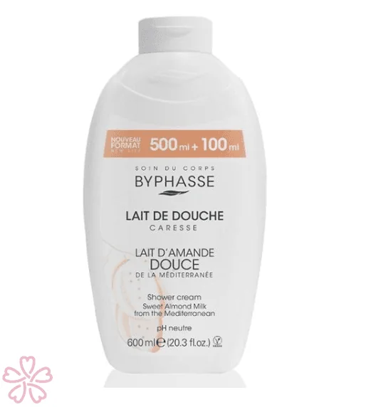 Крем для душа Byphasse Caresse Shower Cream (New look) 600 мл Мигдальне молочко