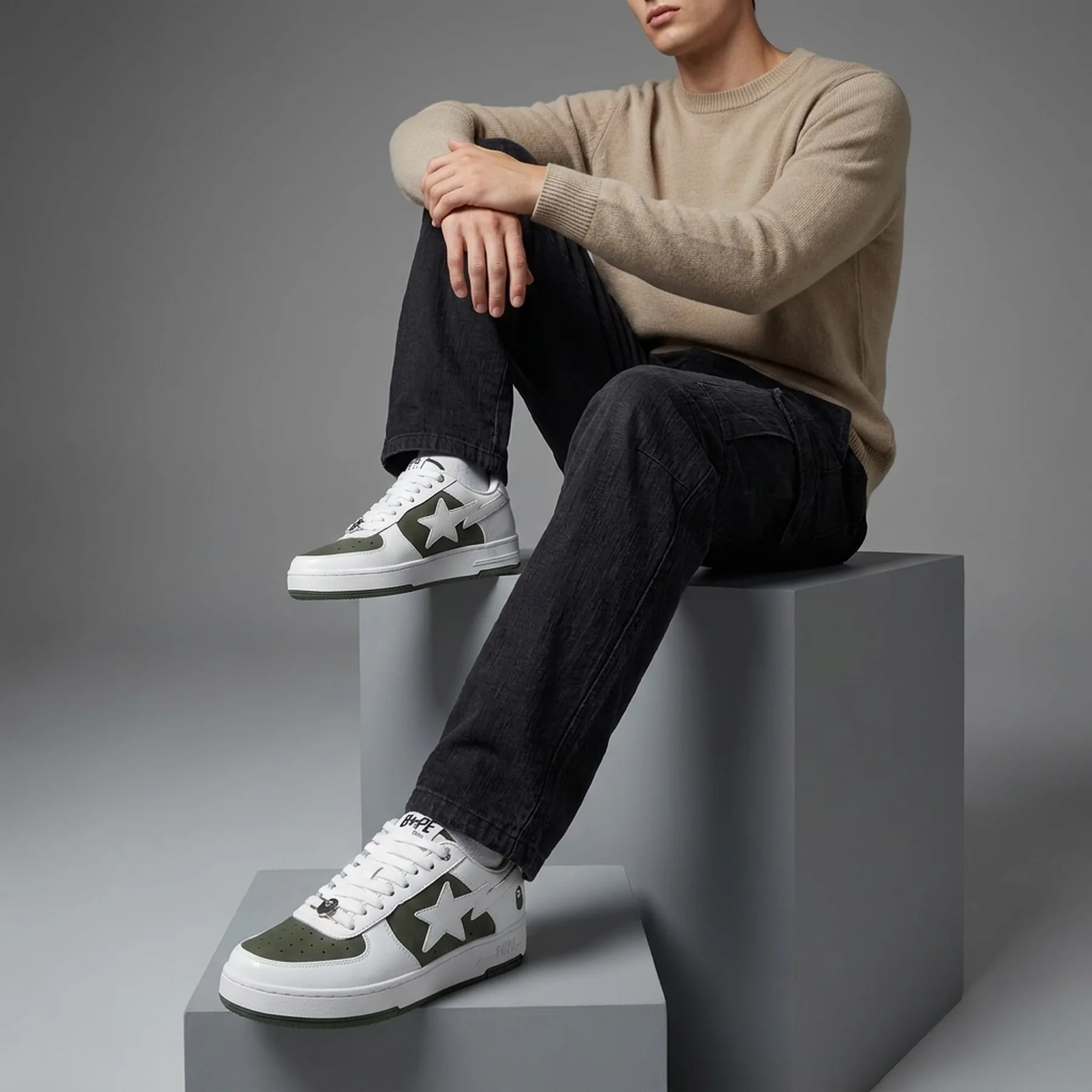 Кросівки A Bathing Ape Bape Sta Low #6 White Olive