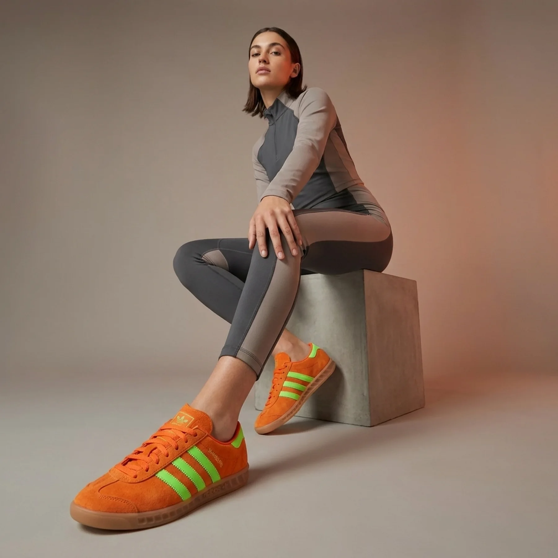 Кросівки Adidas Wmns Hamburg 'Orange Solar Green Gum'